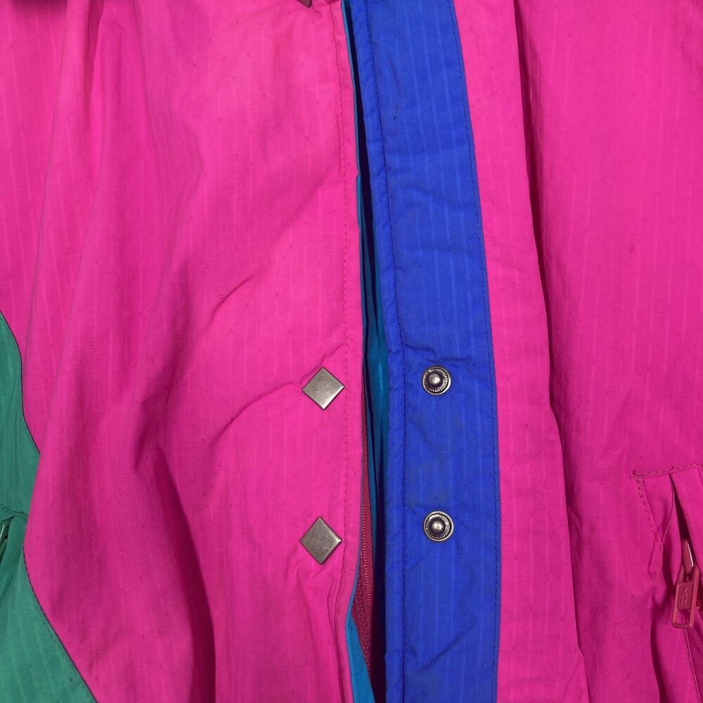 VINTAGE Sport Obermeyer Jacket Womens 8 Pink Colorblock Diamond Ski Puffer 90s - Picture 12 of 16